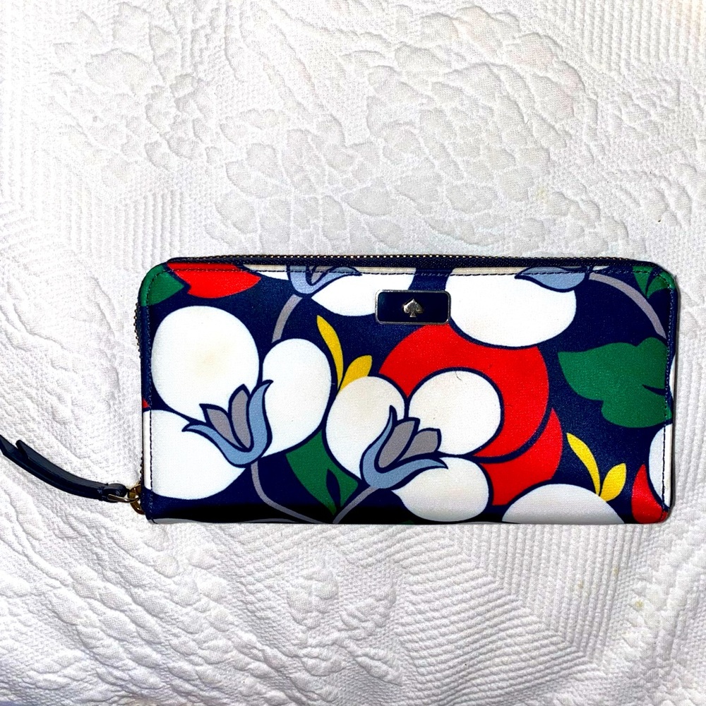 KATE SPADE large floral continental zip wallet